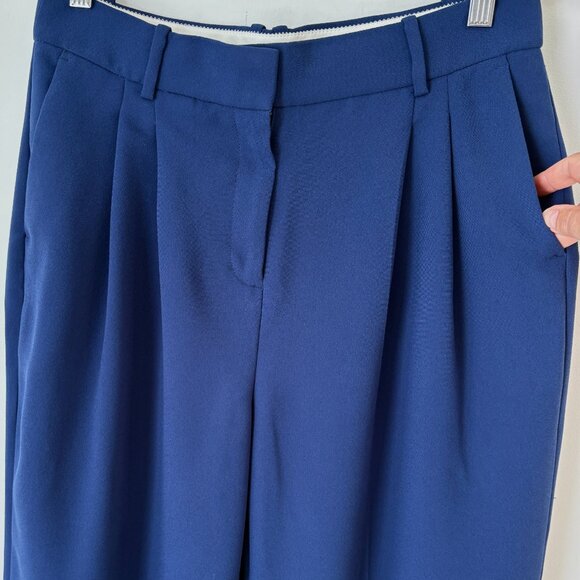 J Crew Essential Wide-leg Pants In City Crepe Mediterranean Blue Size 6 - Picture 4 of 11